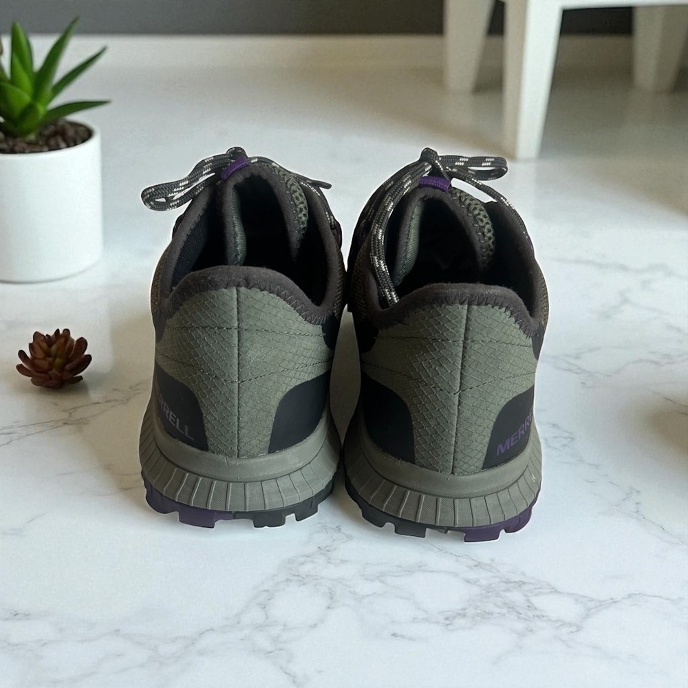 Womens Merrell Moab Flight Trail Running Shoes Olive Green Purple Size 9.5 - Picture 3 of 7